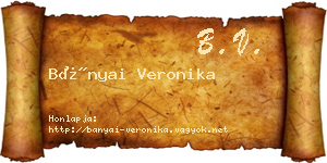 Bányai Veronika névjegykártya